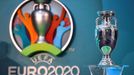 FILE PHOTO: Britain Football Soccer - UEFA EURO 2020 Launch Event - London City Hall - 21/9/16 The UEFA EURO 2020 logo on display with the European Championship trophy du