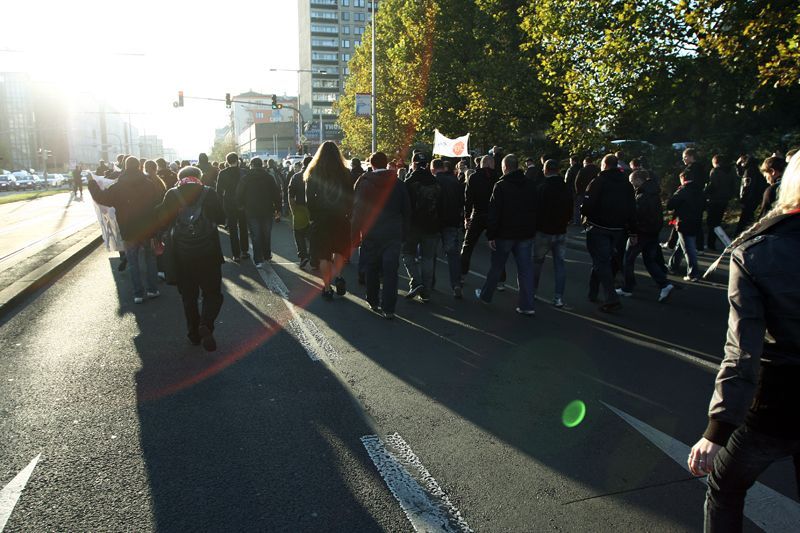 Pochod fanoušků Slavie - protesty Straka
