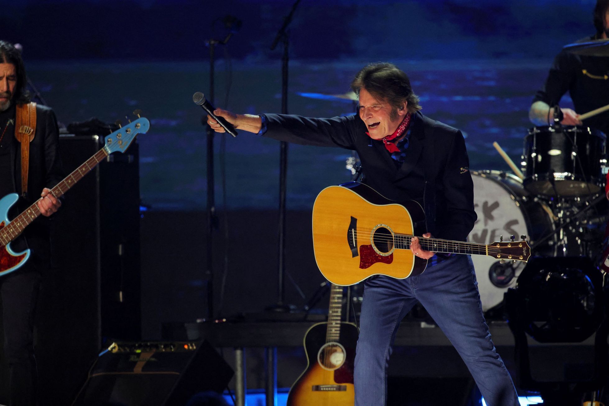 Zpěvák John Fogerty na koncertě FireAid v roce 2025.