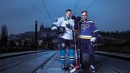 Leden. Hokejisté Tomáš Hertl a Vladimír Sobotka - Praha