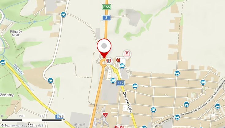 Mapa nehodových míst I/3 Benešov