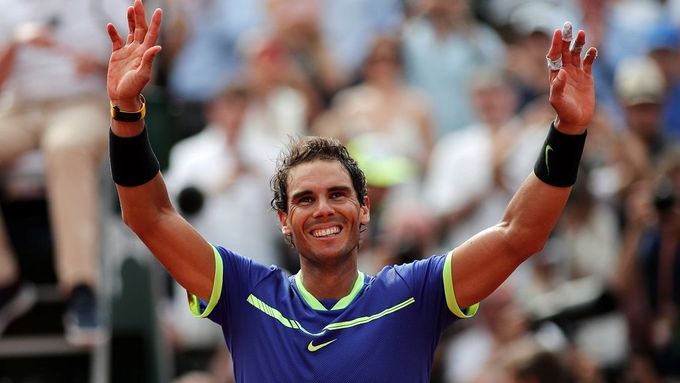 Rafael Nadal a jeho vítězná radost.