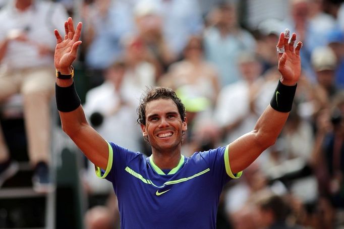 Rafael Nadal po vítězství na French Open 2017