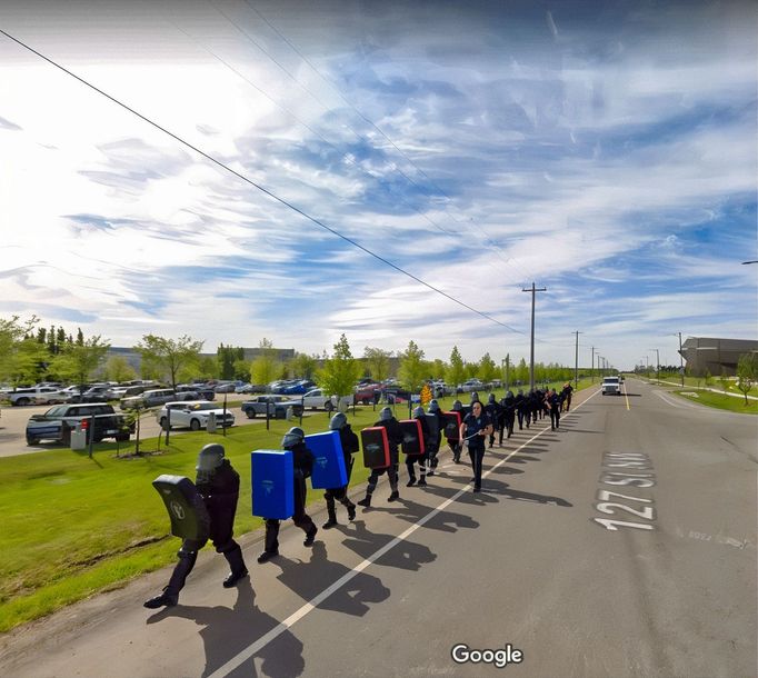 Reprofoto (výřez) z mapovací 3D služby Google Street View, kterou provozuje již přes 15 let americká společnost Google LLC.