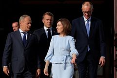 Macron, Merz a Tusk vyjádřili podporu Moldavsku a jeho kandidatuře do EU