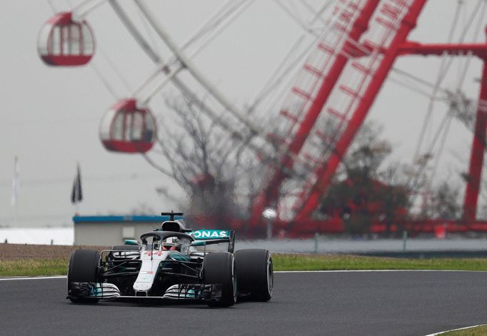 formule 1, 2018, VC Japonska, Lewis Hamilton při tréninku