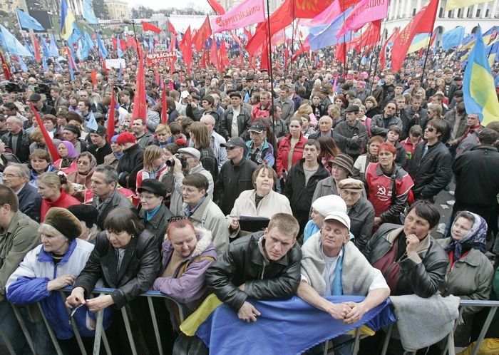 Demonstrace stoupenců Janukoviče