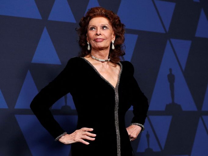 Herečka Sophia Loren na fotografii z roku 2019.