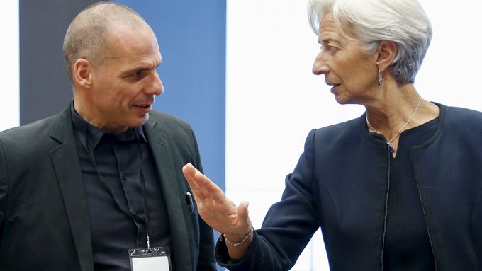 Šéfka MMF a řecký ministr financí. Ilustrační snímek.