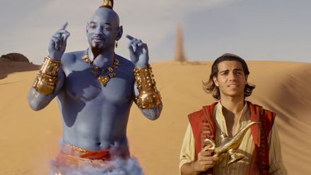 Will Smith jako džin je povedený chvástavý rapper. Jinak jde z Aladina smutek