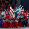 Slavností zakončení ZOH 2018: nástup sportovců - českou vlajku nesla Ester Ledecká