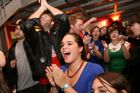 It soon became apparent who is the favourite of most Prague-based Americans as cheers followed every time a new state was called for Obama.
