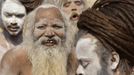 Hindu holy men, also known as "Sadhus", take part in a procession to attend the "Kumbh Mela", or Pitcher Festival, in the northern Indian city of Allahabad December 18, 2012. During the festival, hundreds of thousands of Hindus take part in a religious gathering at the banks of the river Ganges. The festival is held every 12 years in different Indian cities. REUTERS/Jitendra Prakash (INDIA - Tags: RELIGION SOCIETY) Published: Pro. 18, 2012, 1:34 odp.