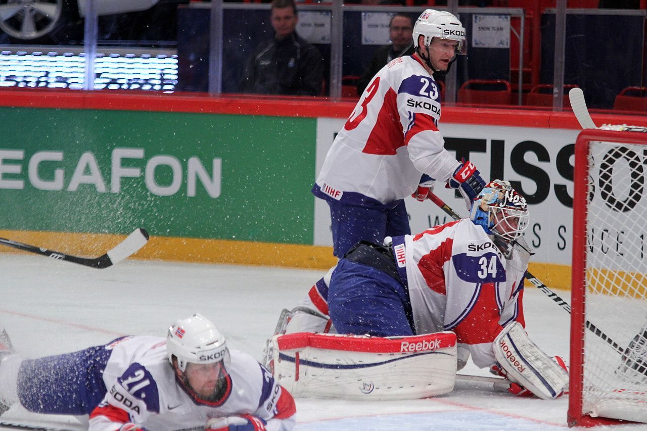 Hokej, MS 2013: Česko - Norsko: Mats Trygg a Lard Volden