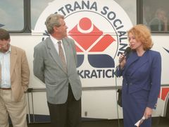 Logo à lá krab na Zemáku, kampaň s Milošem Zemanem a Petrou Buzkovou, 1996.