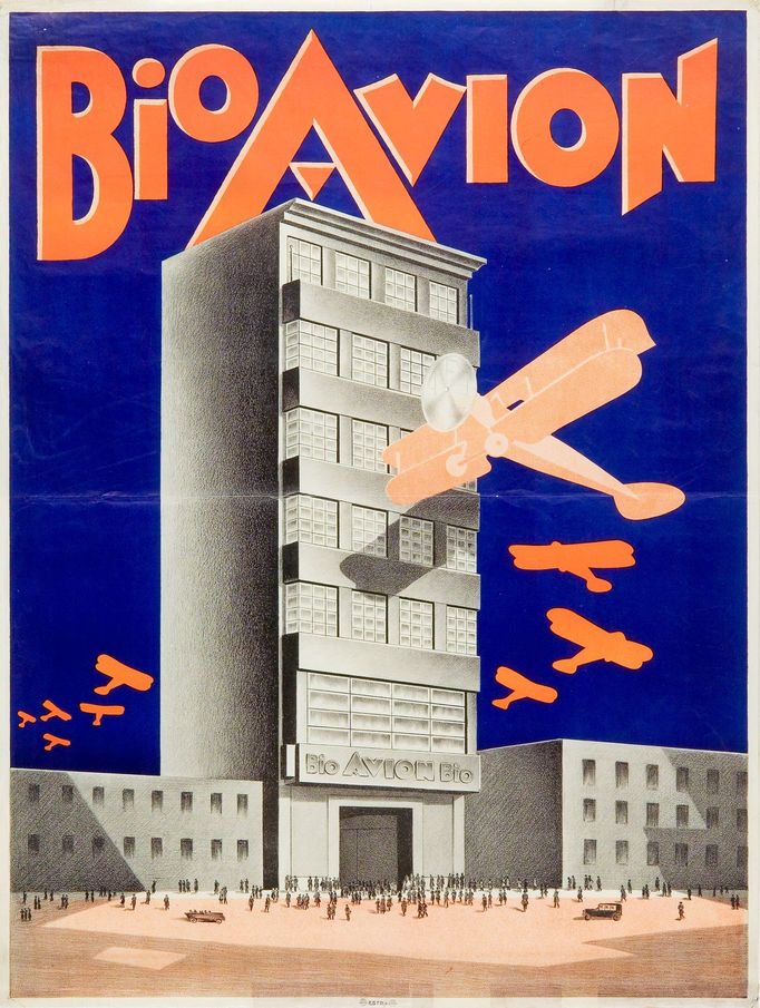 Estra reklama 
Bio Avion. Praha, 1926
litografie, papír, 123 × 92 cm