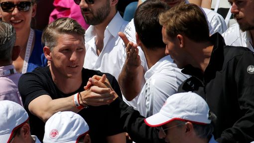 French Open 2015: Bastian Schweinsteiger (vlevo), přítel Any Ivanovičové