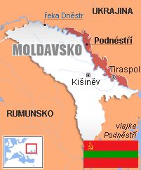 Mapa - Podněstří, Moldavsko