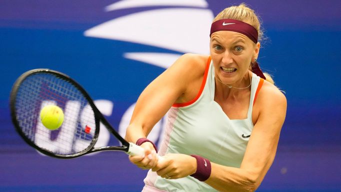 Petra Kvitová na US Open v zápase s Jessicou Pegulaovou