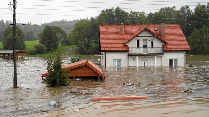 Povodně v polském Kladsku.