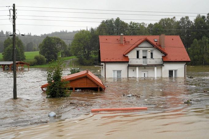 Povodně v polském Kladsku.