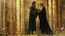 Robert Aramayo jako Elrond a Morfydd Clarková v roli Galadriel.