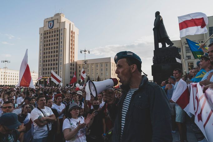 Protivládní protesty v Bělorusku.