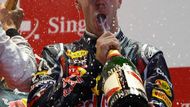 Vettel se už v Singapuru mohl radovat z obhajoby titulu mistra světa.