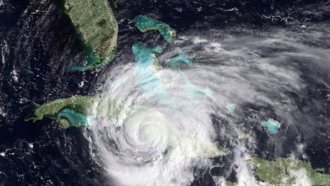 Satelitní snímek hurikánu Ike nad Kubou