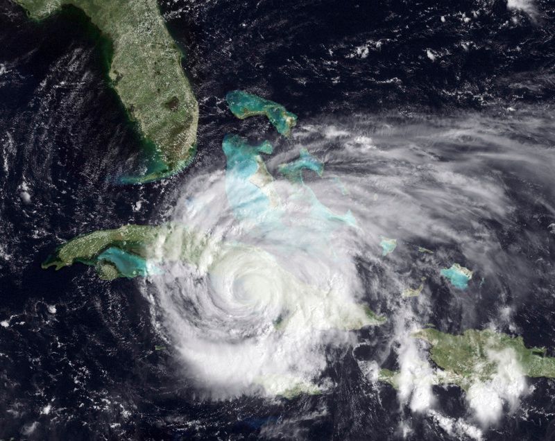 Satelitní snímek hurikánu Ike nad Kubou