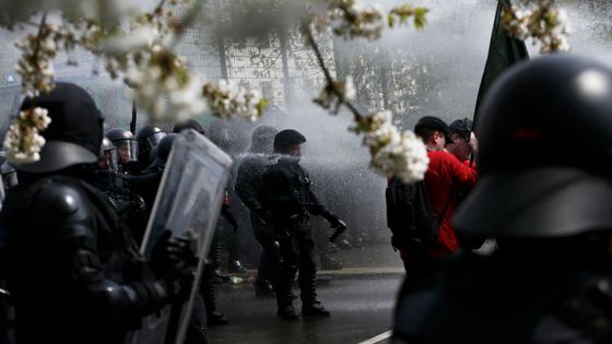 Demonstrace v saském Plavně