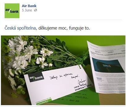 Air Bank děkuje spořitelně