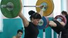 Kazakhstan's weightlifter Podobedova trains for the London 2012 Olympics in Almaty