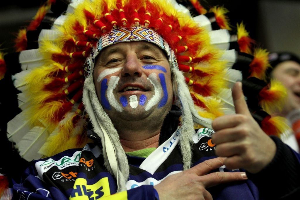 Fanoušci na hokeji v Litvínově