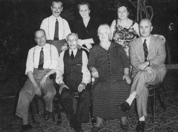 In this undated photo courtesy of Sergio Rubin, family members of Argentine Pope Jorge Mario Bergoglio pose for a portrait in an unknown location. Bergoglio's uncle Oscar Adrian Sivori, stands top left, mother Maria Regina Sivori stands top center, aunt Catalina Ester Sivori stands top right, uncle Vicente Francisco Sivori sits bottom left, grandfather Francisco Sivori Sturla sits second from left, grandmother Maria Gogna de Sivori, sitting second from right, and uncle Luis Juan Sivori, pose for a family portrait in an unknown location. Cardinal Jorge Bergoglio was named pope on Wednesday, March 13, 2013, making him the first pope ever from the Americas and the first from outside Europe in more than a millennium. (AP Photo/Courtesy of Sergio Rubin)