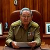 Cuba's President Raoul Castro speaks to the nation via public television in Havana