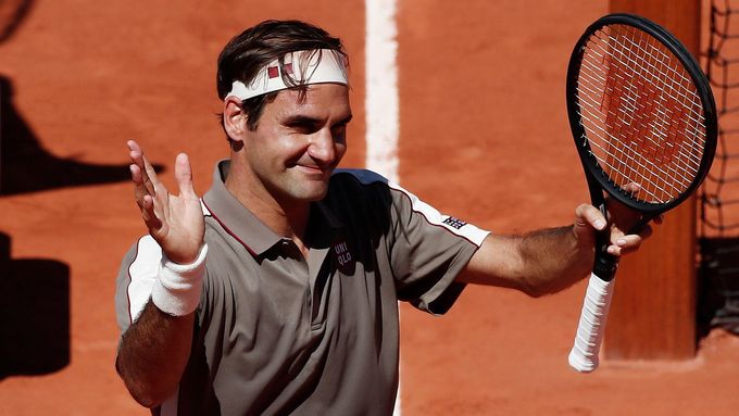 Švýcarský tenista Roger Federer po vítězství v osmifinále French Open 2019