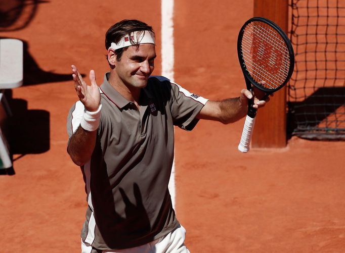 Švýcarský tenista Roger Federer po vítězství v osmifinále French Open 2019