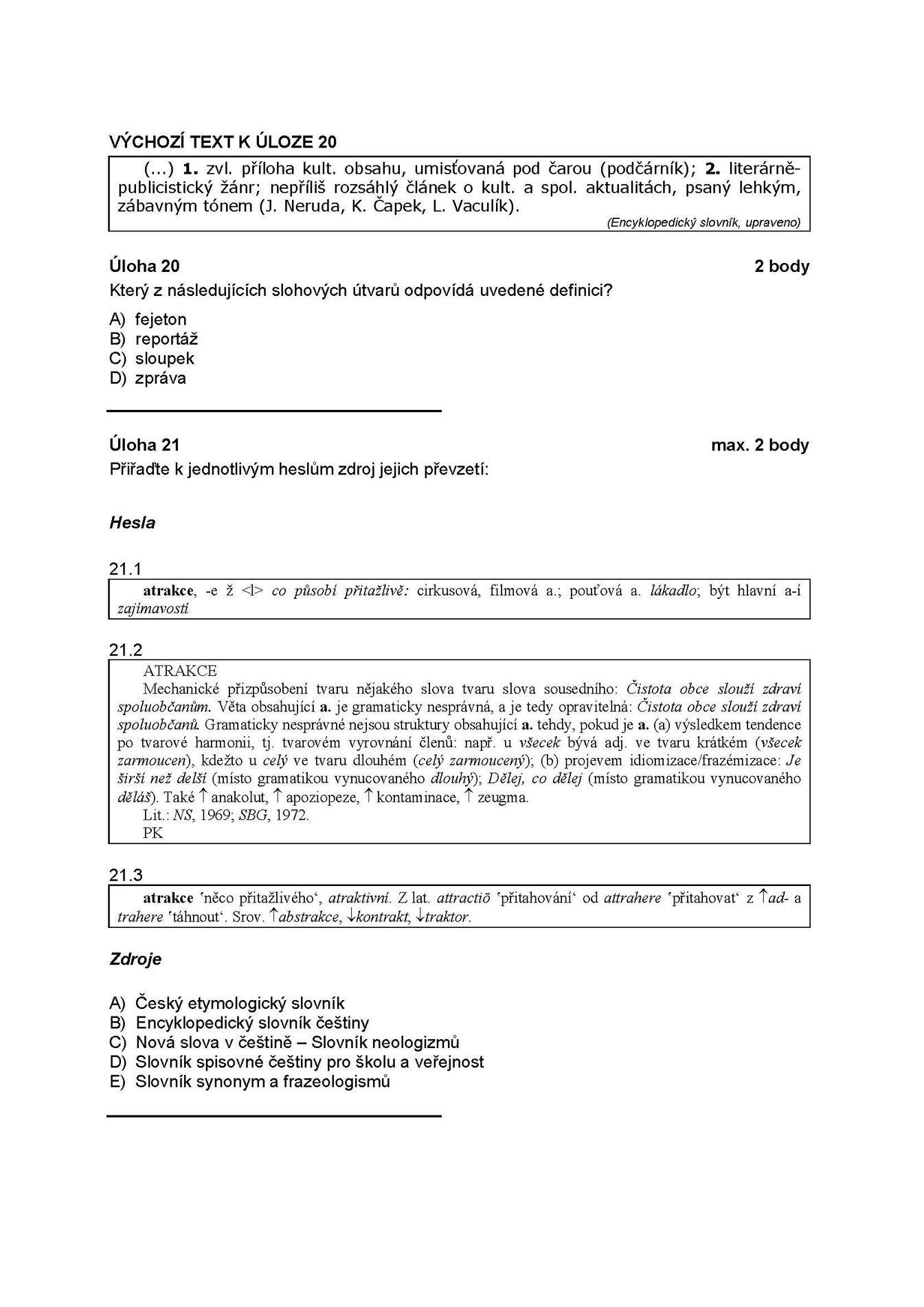 Státní maturita - vyšší obtížnost 7