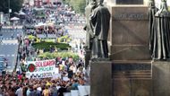 Na obou demonstracích se sešly dohromady stovky lidí. Obě skupiny oddělovala nejen magistrála, ale i policejní jednotky.