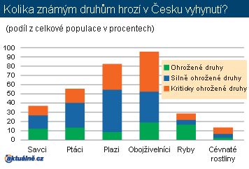 Graf Ohrožené druhy v Česku