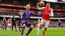 Leicester's Kasper Schmeichel with Arsenal's Alexis Sanchez