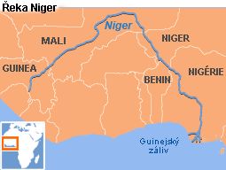 Mapa - řeka Niger