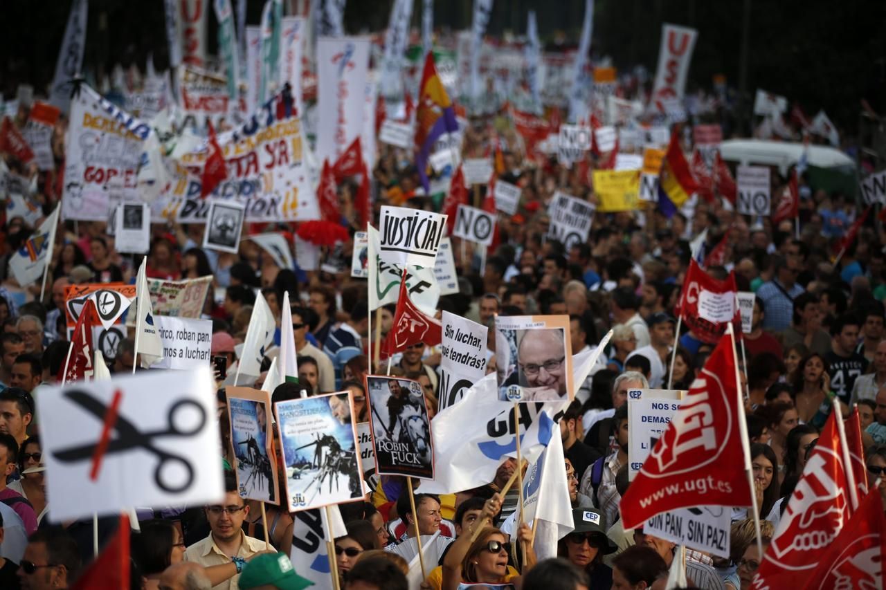 Španělsko: protesty proti úsporným opatřením