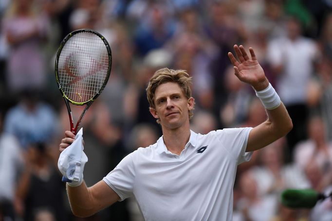 Kevin Anderson po postupu do finále Wimbledonu.