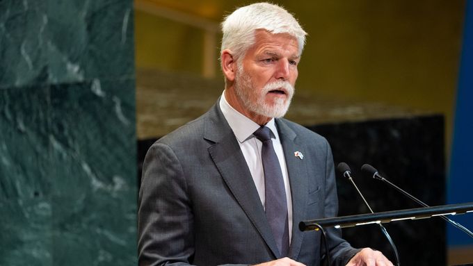 Český prezident Petr Pavel na půdě OSN v New Yorku.