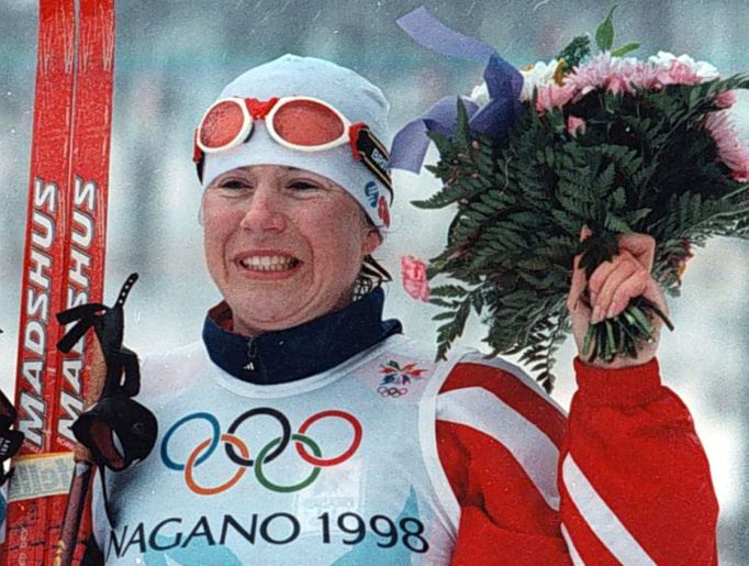 Kateřina Neumannová na olympiádě v Naganu 1998.