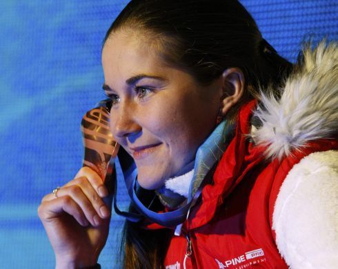 Šárka Záhorbská s bronzovou olympijskou medailí