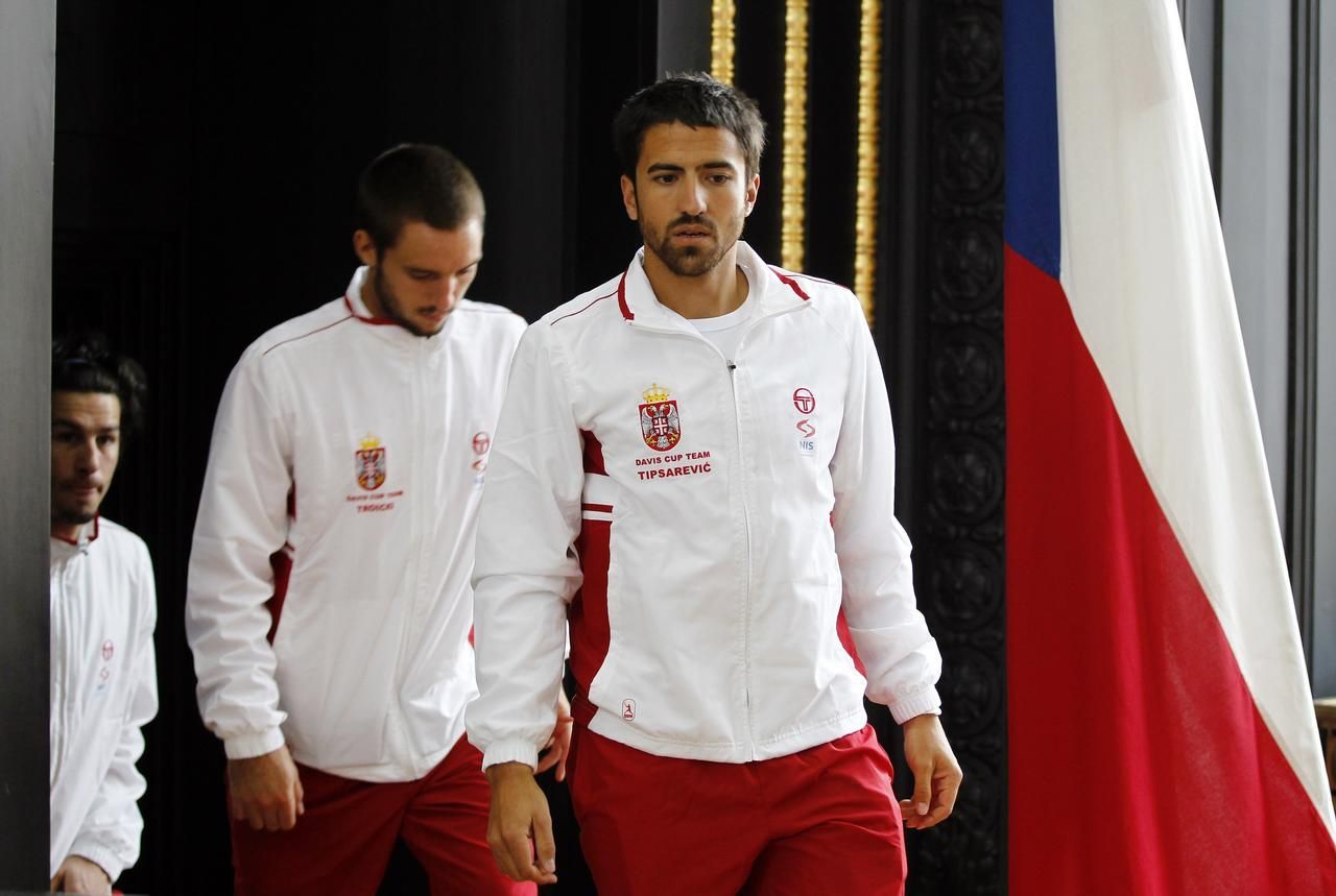 Losování Davis Cupu: Janko Tipsarevič, Viktor Troicki, Ilija Bozoljač