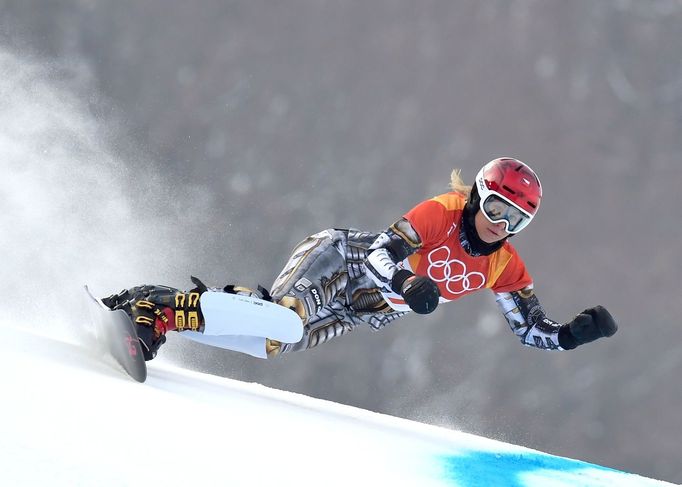 Ester Ledecká v paralelním obřím slalomu na ZOH 2018